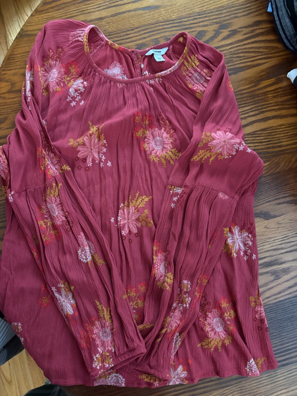 Mossimo Supply Co. Rosewood Floral Peasant Tunic